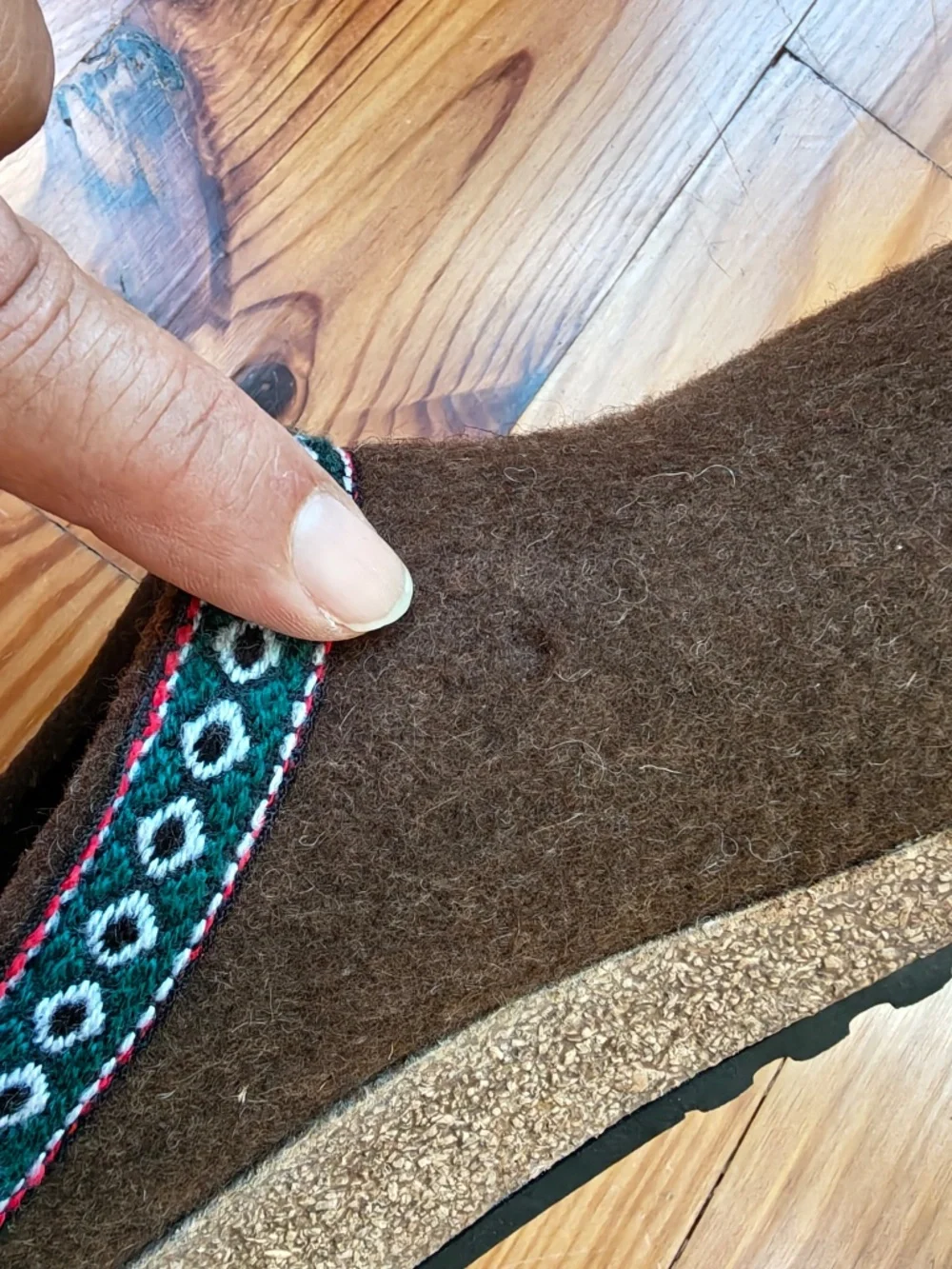 Haflinger Grizzly Clog Slippers Mens 43 US 10 Brown Chocolate Wool Felt Mules